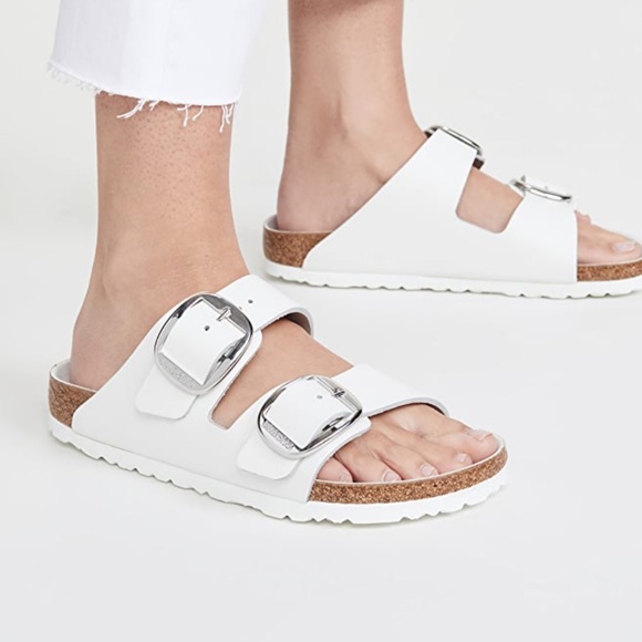 Birkenstock Shoes - BIRKENSTOCK Arizona Big Buckle white Leather size 41 US 10-10.5 gently used